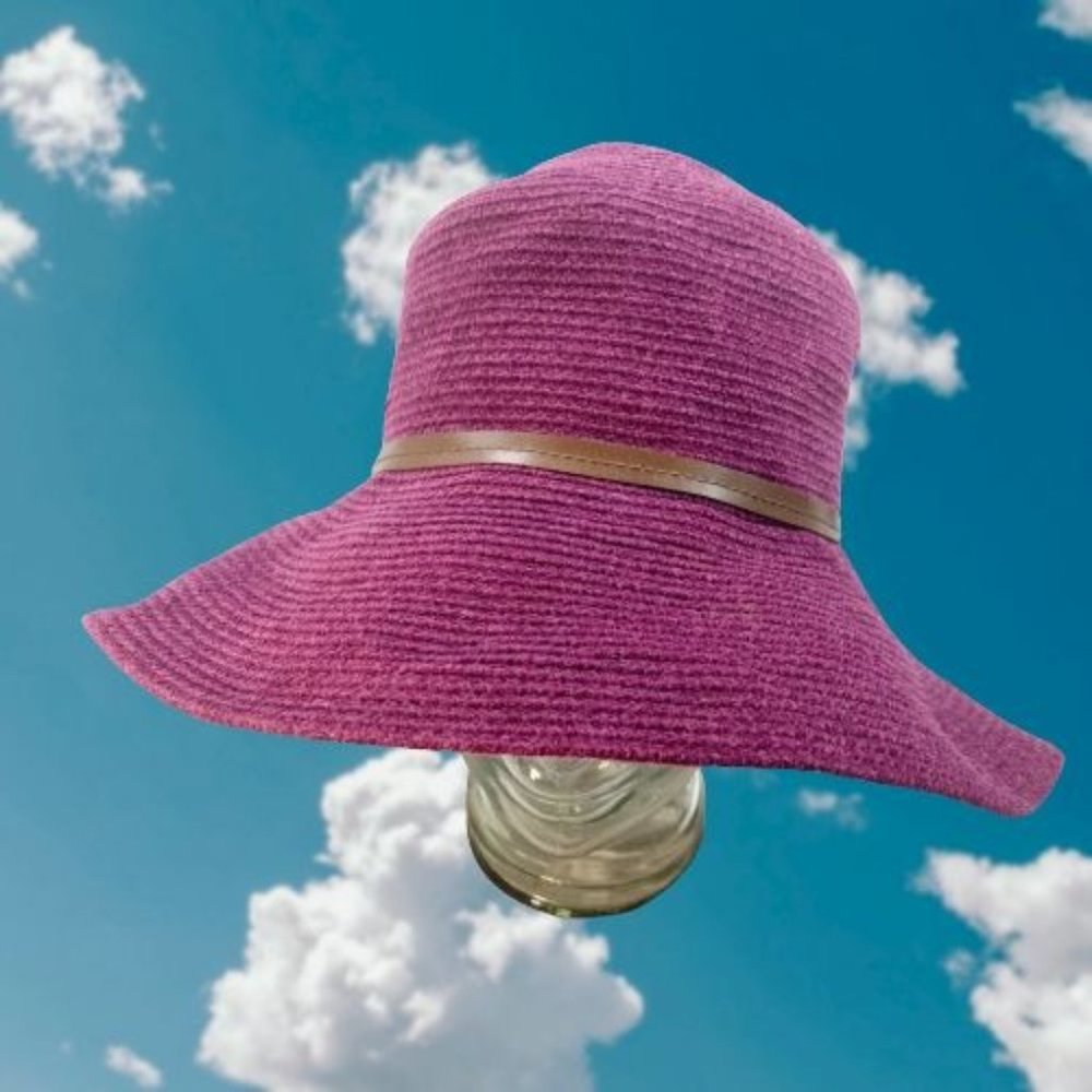 Old Country Road Burgundy Chenille Wide Brim Floppy Hat